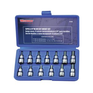 Bộ Tuýp Mở Bu Lông Hệ Mét/Inch, size 3/8", 13cái/hộp (Steel Socket Bit Set)