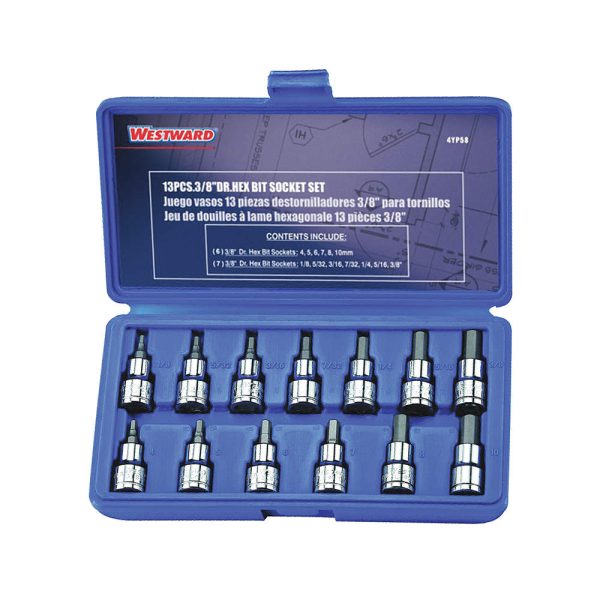 Bộ Tuýp Mở Bu Lông Hệ Mét/Inch, size 3/8", 13cái/hộp (Steel Socket Bit Set)