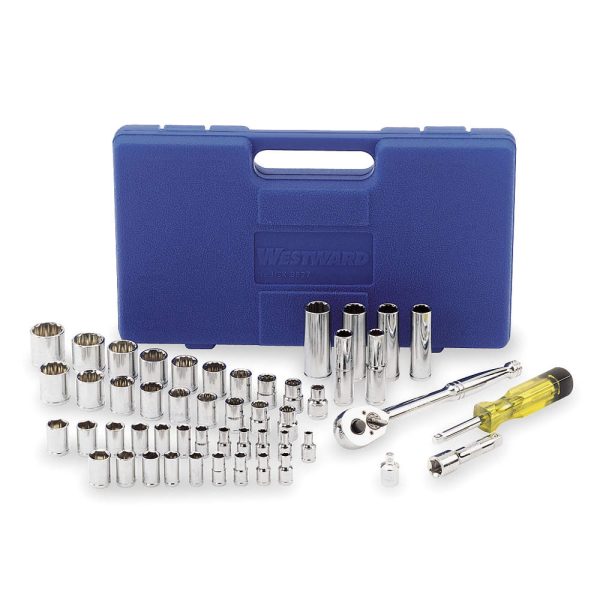 Bộ Tuýp Mở Bu Lông, Cần Siết Lực, hệ Mét/Inch, size 1/4", 3/8", 51cái/hộp (SAE/Metric Chrome Socket Wrench Set)